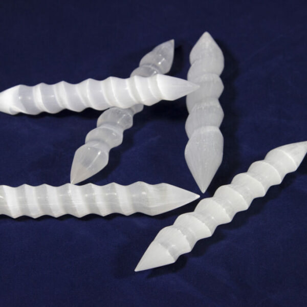 Selenite 6 Inch Double Sided Spiral Wands