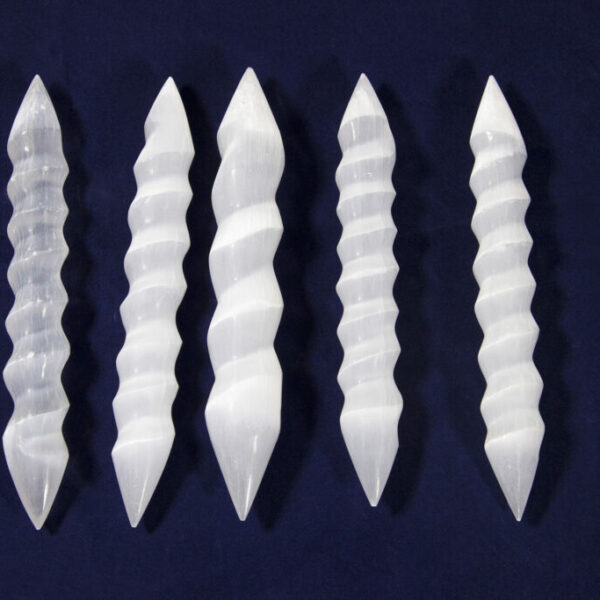 Selenite 6 Inch Double Sided Spiral Wands