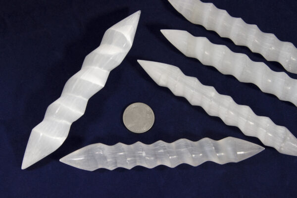 Selenite 6 Inch Double Sided Spiral Wands - Image 4