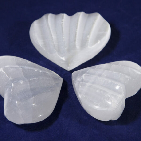 Selenite Massage Hearts