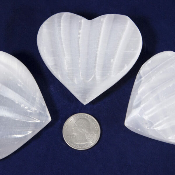 Selenite Massage Hearts