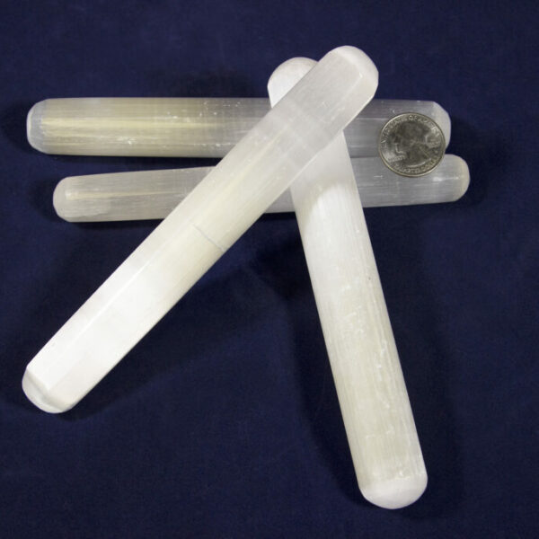 Selenite Tumbled Wands 6" Crystal Massage wand