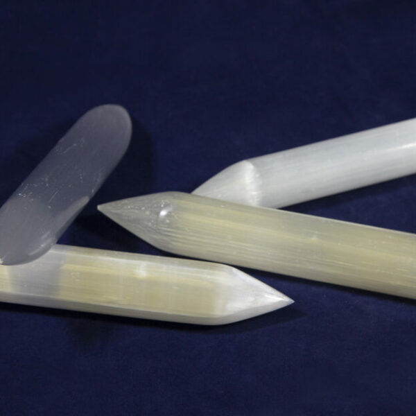 Selenite Double Sided point wands, double terminated wand, selenite message wand, double perfecto wand